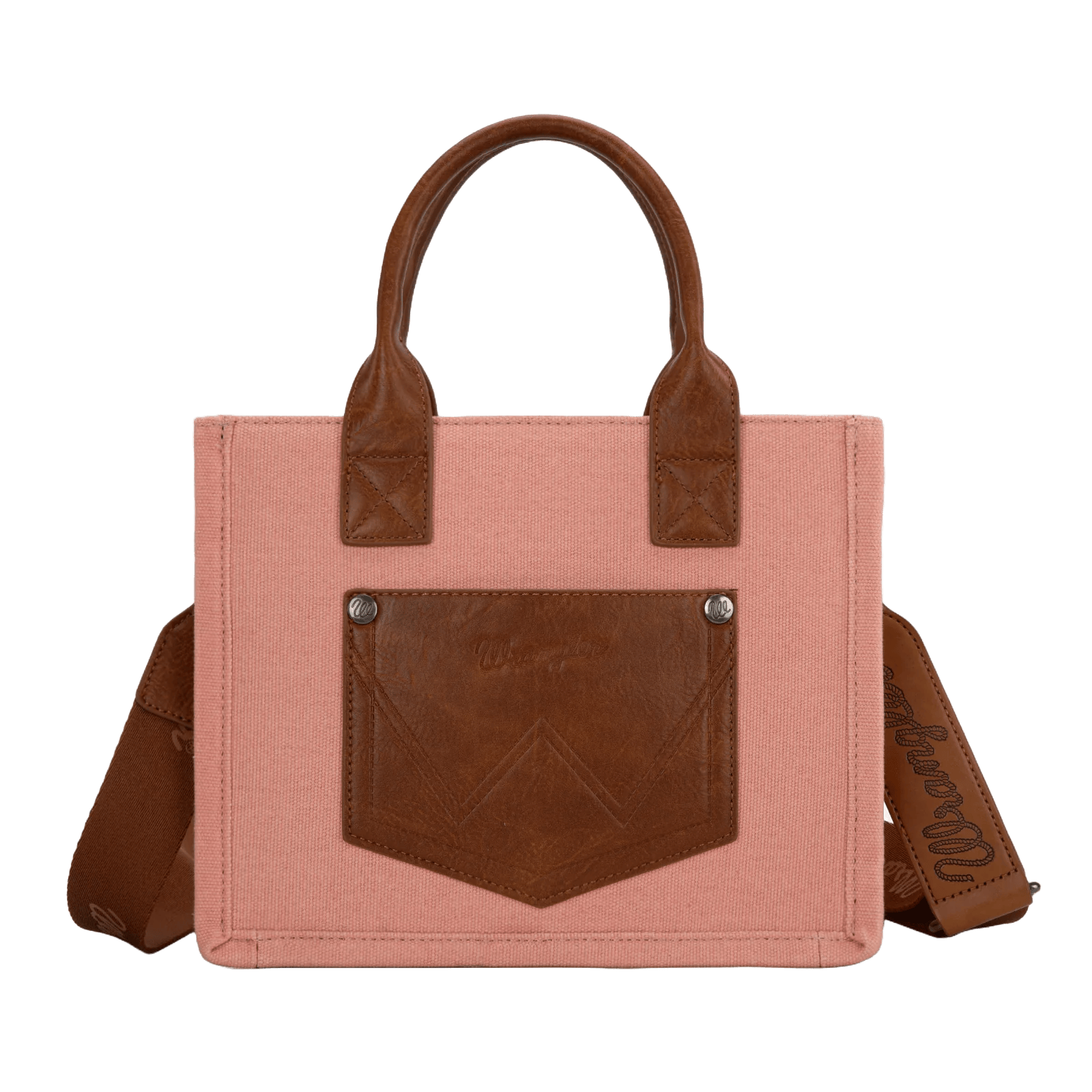 Ladies Pink Canvas Crossbody Bag