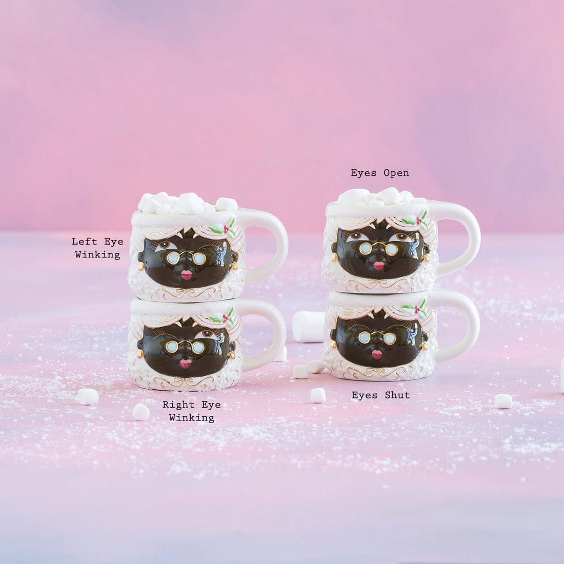 180 Degrees 180 Degrees Brown Mrs. Papa Noel Ceramic Mugs, 4 Styles Available - Little Miss Muffin Children & Home