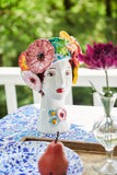 Abigails Ceramic Head Vase, Flowers