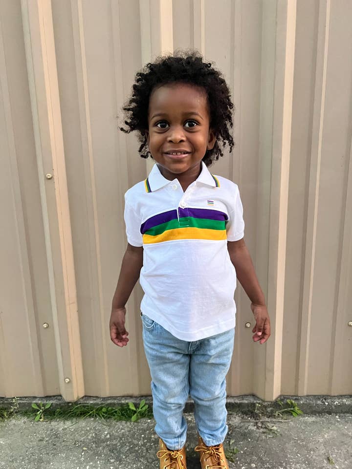 White Chest Stripe Toddler Short Sleeve Shirt