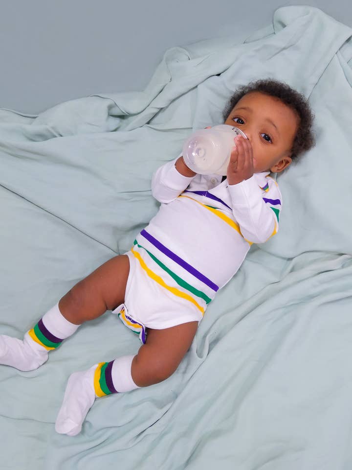 White Infinity Infant Long Sleeve Onesie