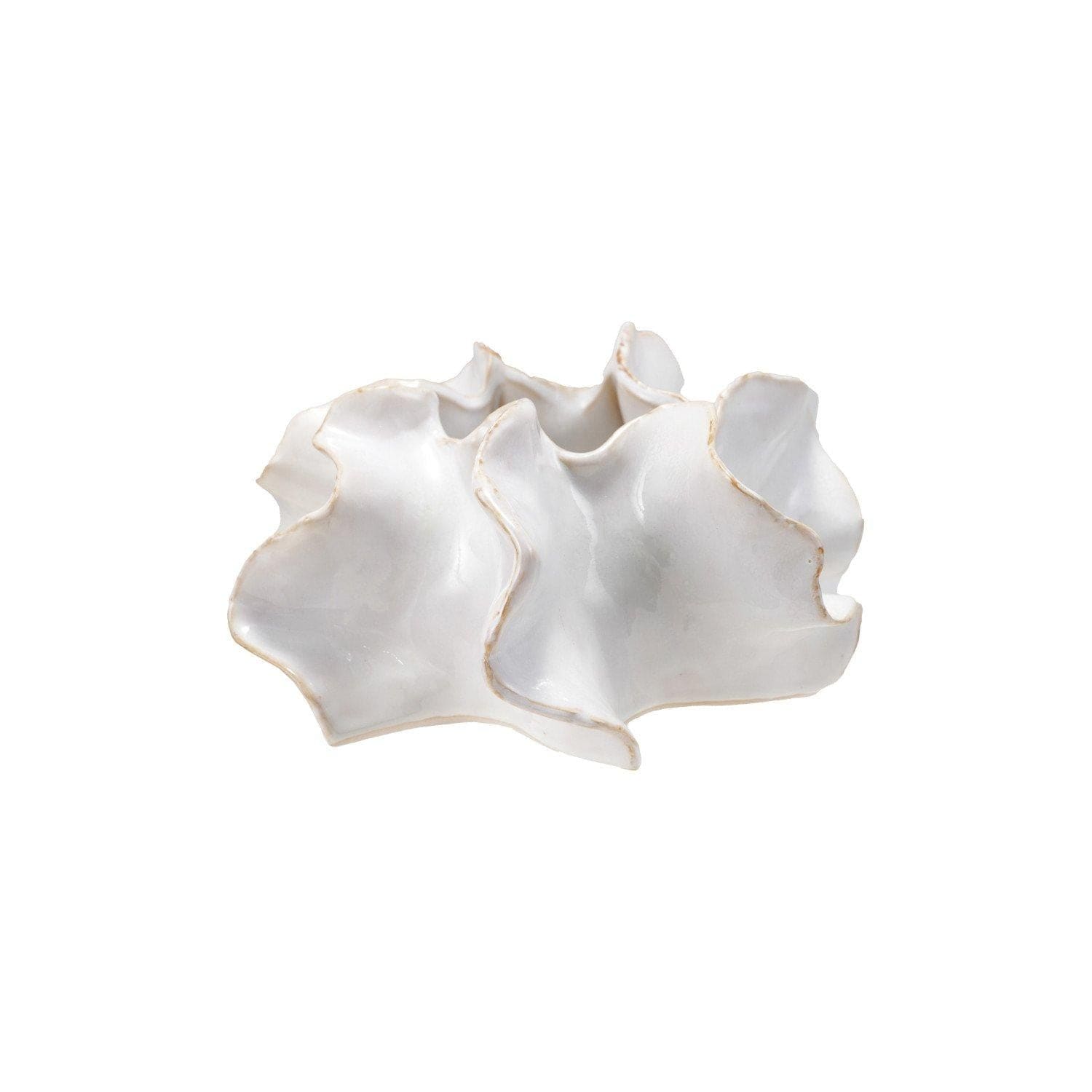 White Reactive Glaze Stoneware Organic Shaped Planter