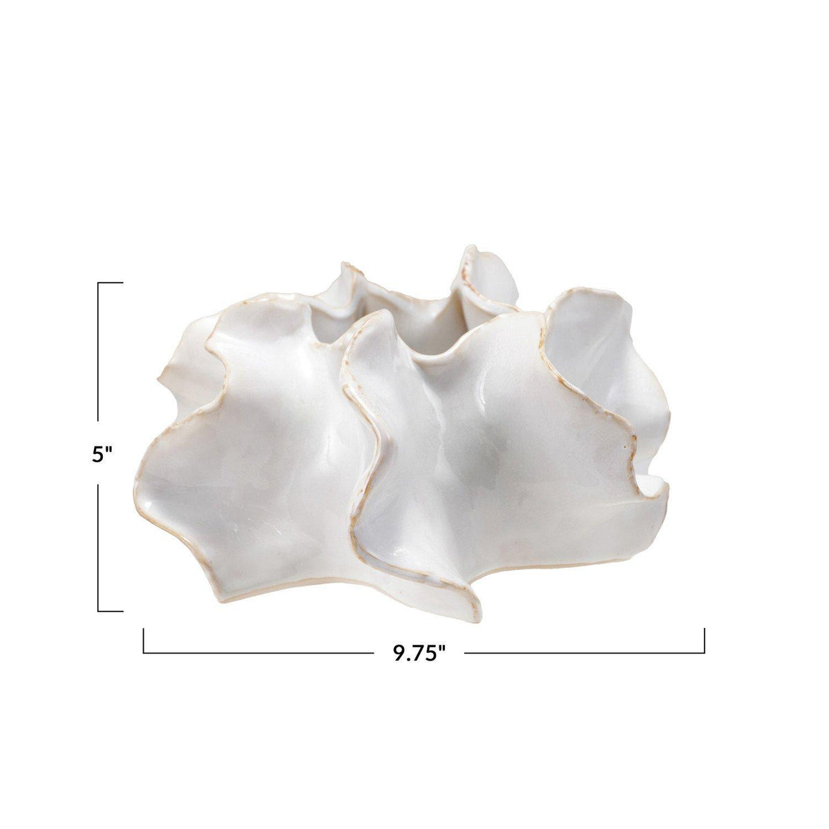 White Reactive Glaze Stoneware Organic Shaped Planter