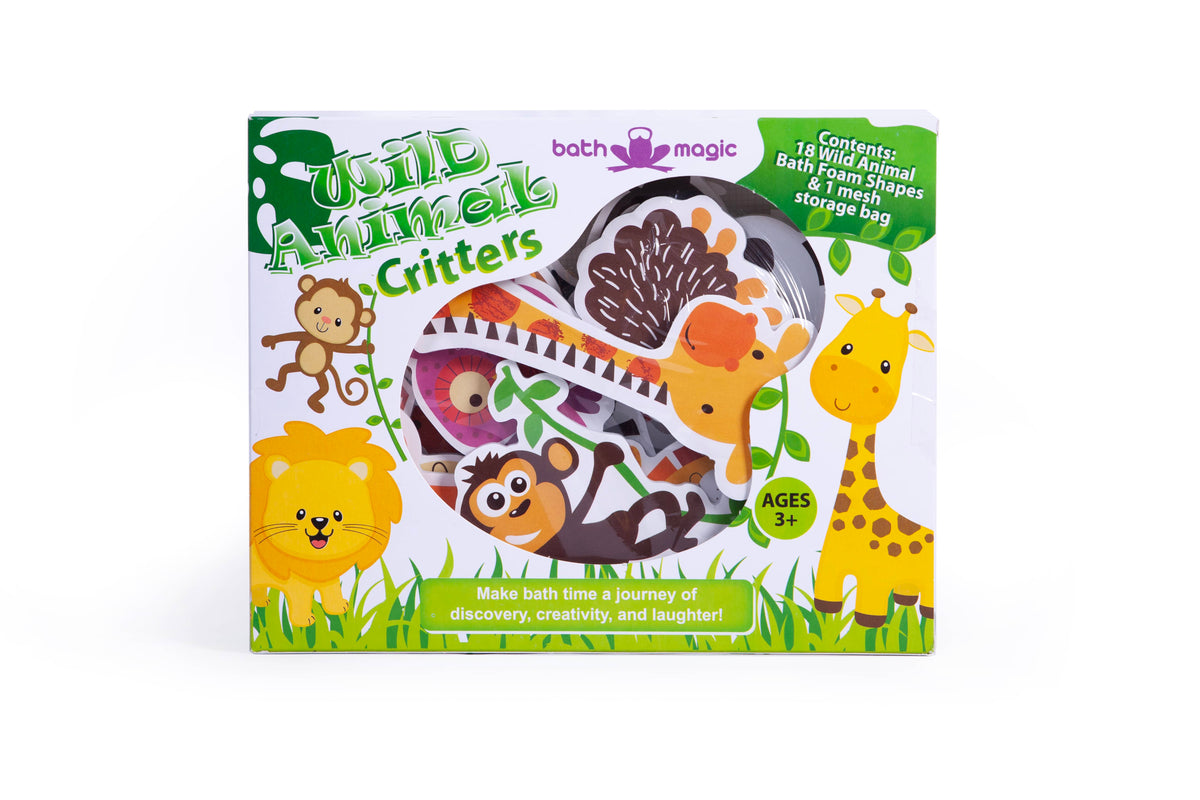 Fizzles Wild Animal Sticky Bath Foam Critters, 18 Piece Set
