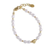 Cherished Moments Cherished Moments Willow 14K Gold Plated Pearl Heart Bracelet - Little Miss Muffin Children & Home