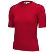 Women's Red Lightweight Knit Half Sleeve Crew Neck Tee