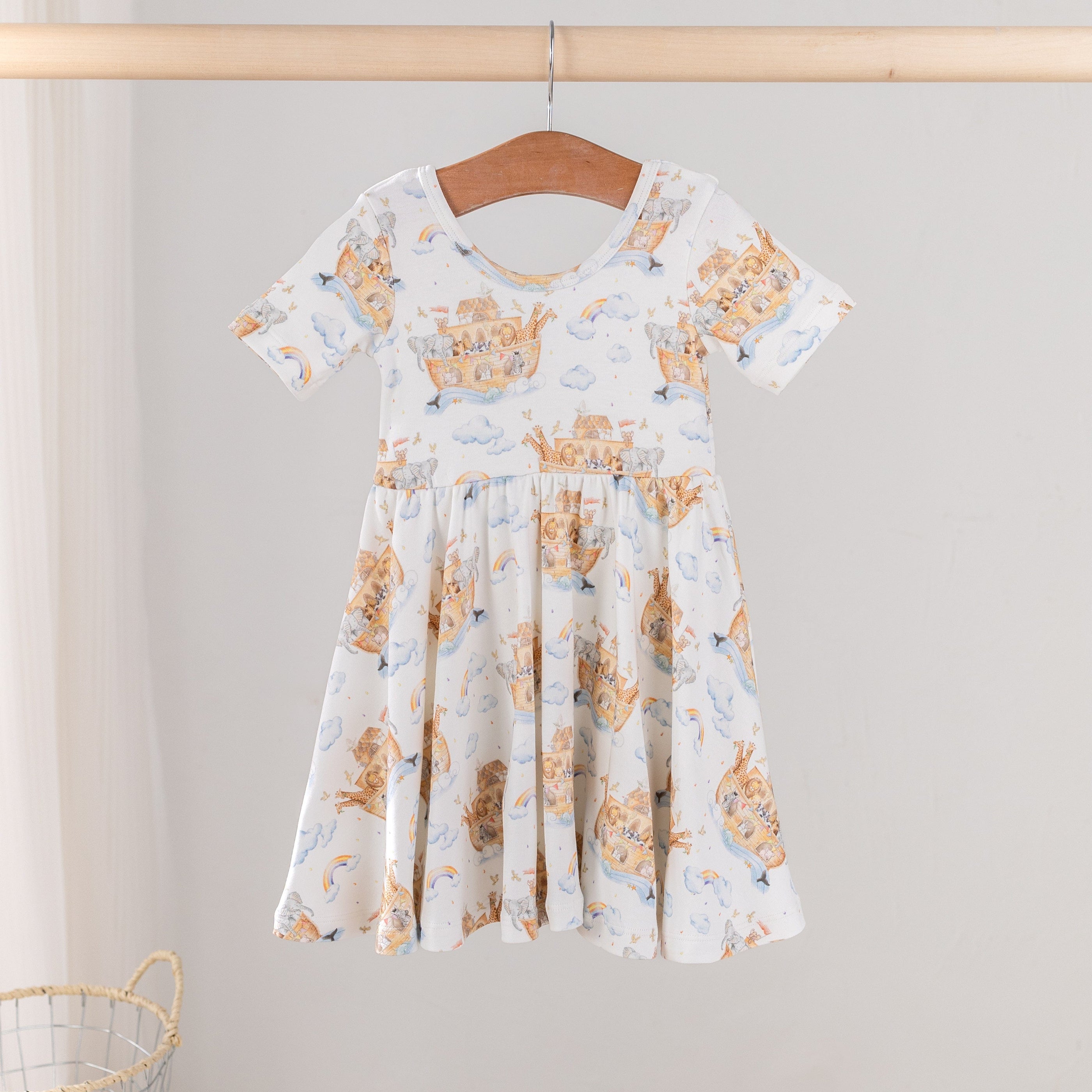 All Aboard Noah's Ark Organic Cotton Twirl Dress