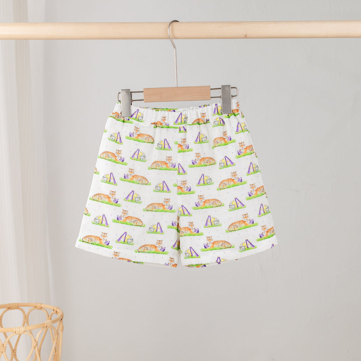 Mascot Mania in Louisiana Organic Muslin Shorts