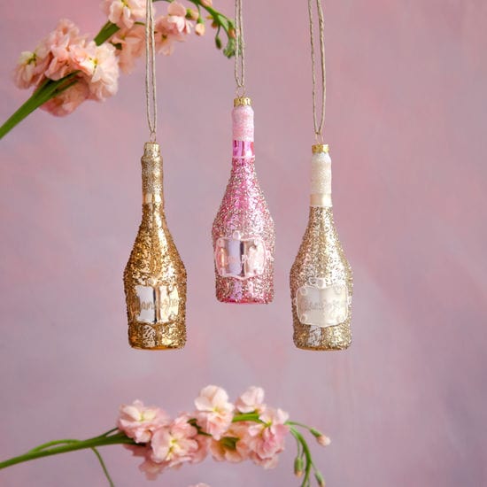 180 Degrees 180 Degrees 6.25" Glass Champagne Bottle Ornament, 3 Styles Available - Little Miss Muffin Children & Home