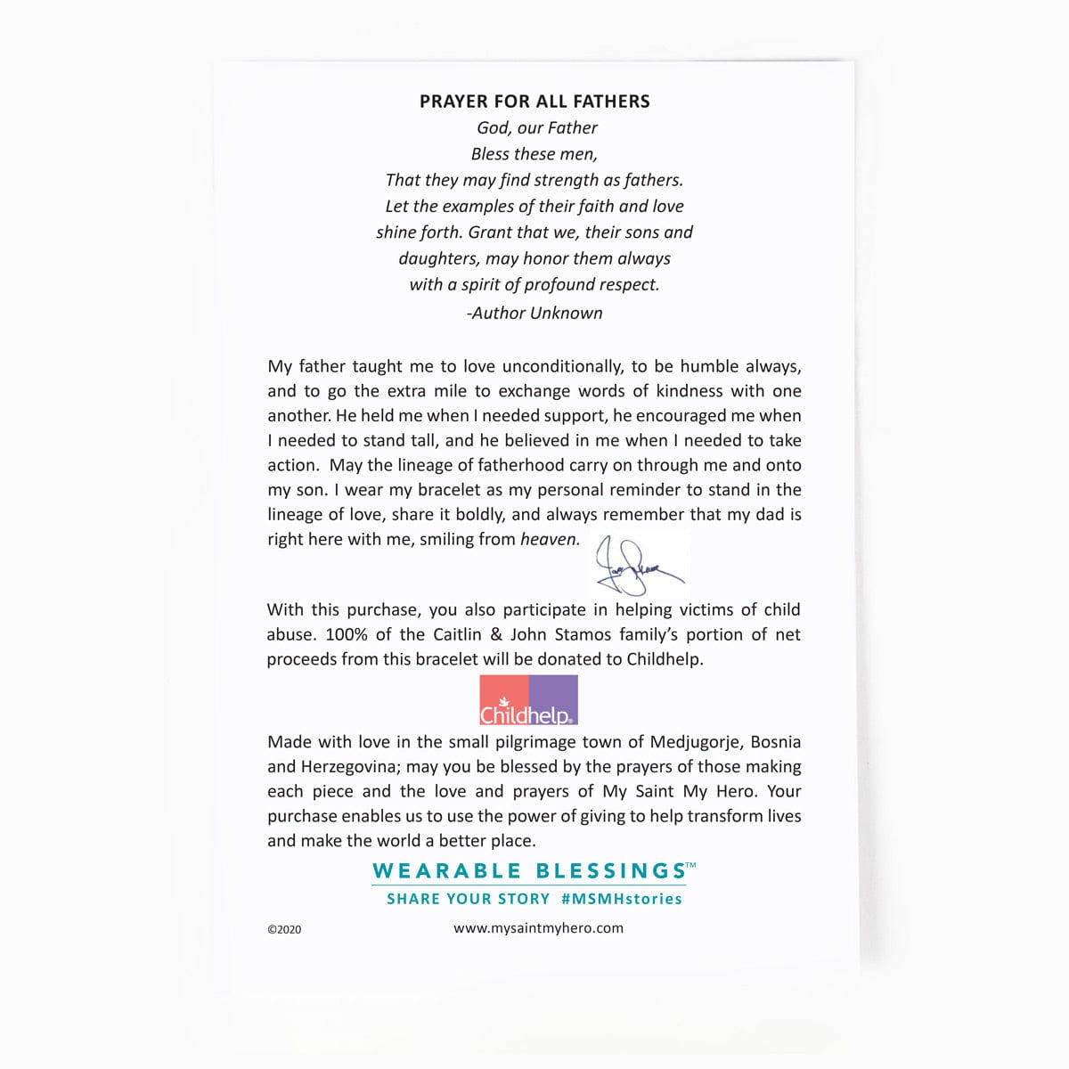 My Saint My Hero My Saint My Hero A Father's Love for My Child Bracelet - Little Miss Muffin Children & Home