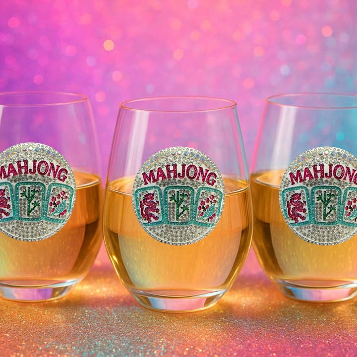 The Queens' Jewels® Mahjong Stemless Jeweled Wine Glass - Little Miss Muffin Children & Home