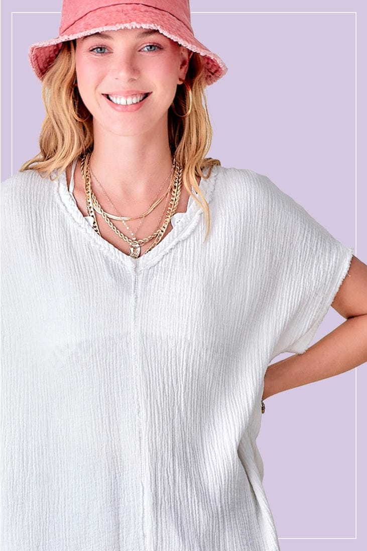 La Miel Loose Fit Gauze Short Sleeve Top - Little Miss Muffin Children & Home