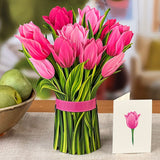 FreshCut Paper FreshCut Pink Tulips Pop-Up Greeting Card - Little Miss Muffin Children & Home