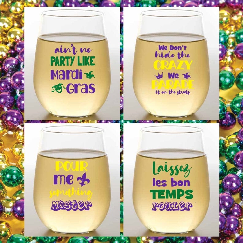 Wine-Oh Wine-Oh Mardi Gras Shatterproof Wine Glasses - Little Miss Muffin Children & Home