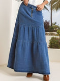 Rosa Clothing Rosa Clothing Tiered Denim Maxi Skirt - Little Miss Muffin Children & Home