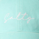 Fashion City Salty Embroidered Baseball Cap, Mint