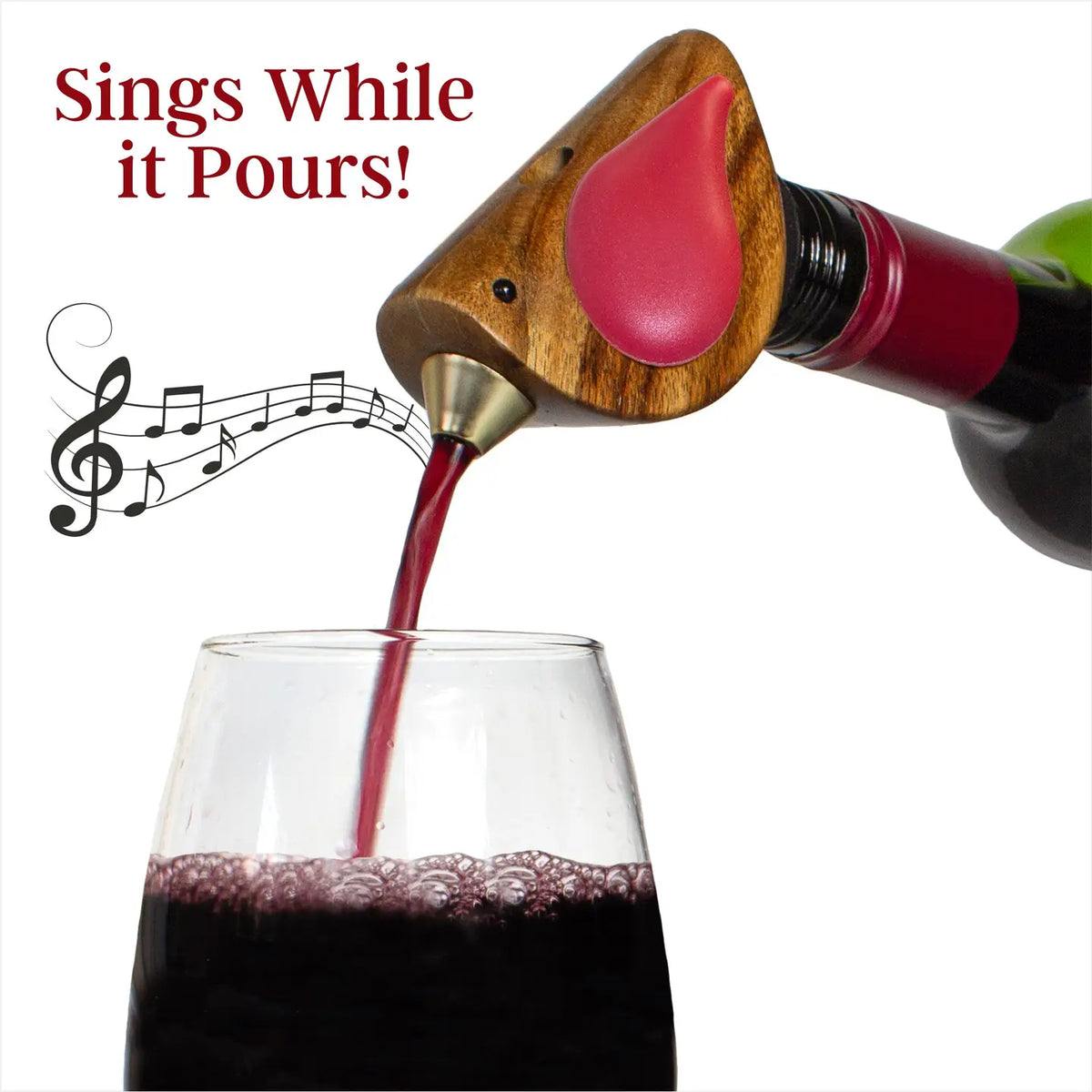 Songbird Specialties® Red "Singing" Wine Bottle Pourer