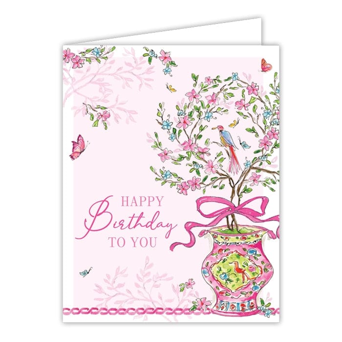 RosanneBeck Collections Happy Birthday to You Pink Enchanted Garden Greeting Card - Little Miss Muffin Children & Home