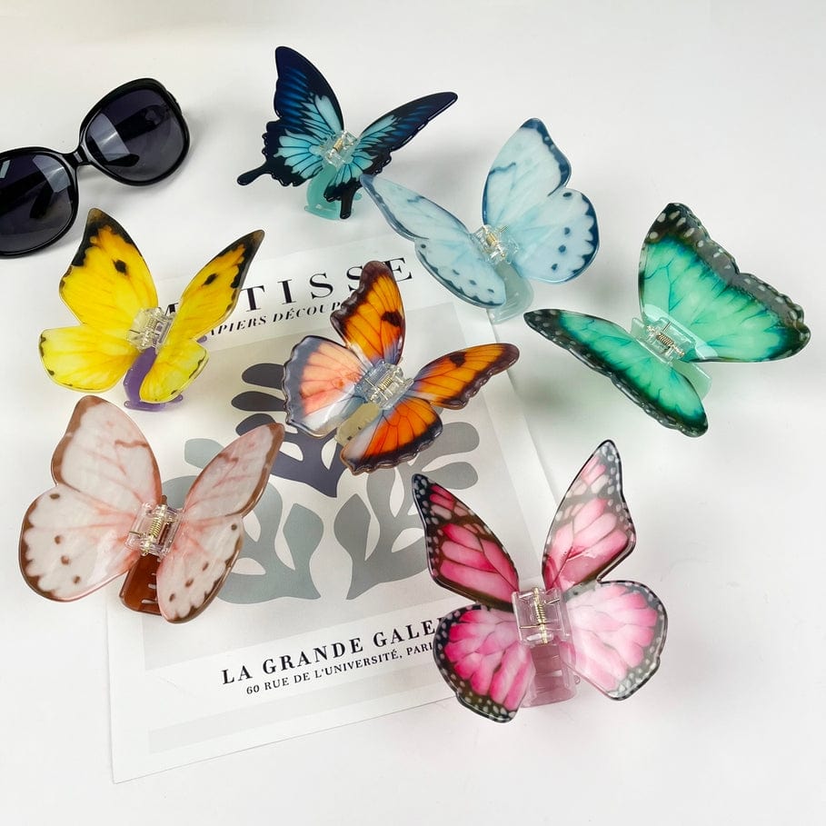 The Diva Soap The Diva Soap Acetate Large Butterfly Hair Clip Animal Claw Clip in Light Blue - Little Miss Muffin Children & Home