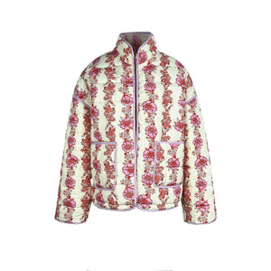 Rosa Clothing Amelia Floral Quilted Jacket in Pink