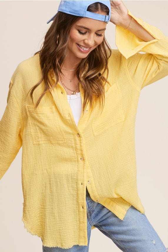 La Miel La Miel Button Down Gauze Shirt - Little Miss Muffin Children & Home