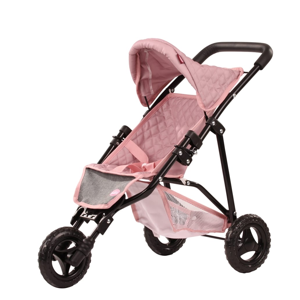 Gotz Soft Mood 3-Wheel Foldable Doll Stroller, Rose & Grey