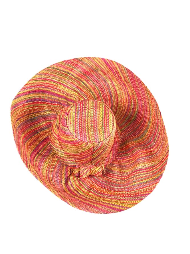 Shebobo Shebobo Raspberry Multi 7" Brim Raffia Straw Sun Hat - Little Miss Muffin Children & Home