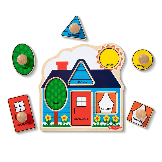 Melissa & Doug Melissa & Doug First Shapes Jumbo Knob Wooden Puzzle 5 Pieces - Little Miss Muffin Children & Home