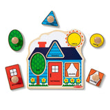 Melissa & Doug Melissa & Doug First Shapes Jumbo Knob Wooden Puzzle 5 Pieces - Little Miss Muffin Children & Home