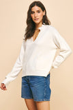 Pinch Collared Long Sleeve Sweater