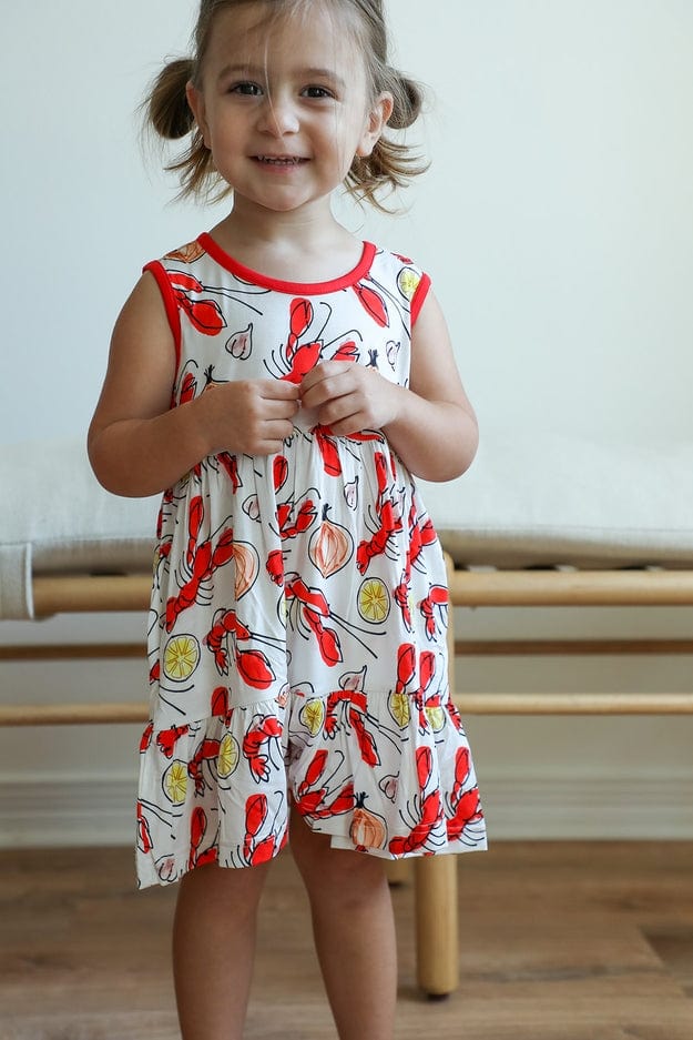 Southern Slumber Southern Slumber Crawfish Bamboo Tiered Twirl Dress - with Pockets - Little Miss Muffin Children & Home