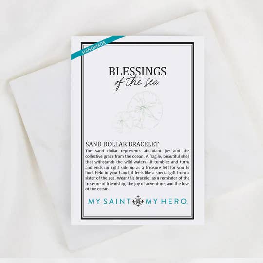 My Saint My Hero Blessings of the Sea Sand Dollar Bracelet Gold/Carnelian - Little Miss Muffin Children & Home