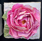 TamScottArt 4x4 Clay Rose Artwork, Pink