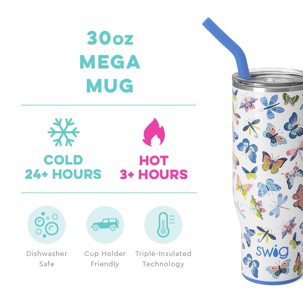 Swig Life Swig Life Butterfly Bliss Mega Mug (30oz) - Little Miss Muffin Children & Home