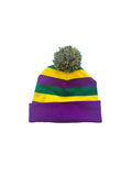 Mardi Gras Creations Youth Beanie with Pom Pom - Rugby