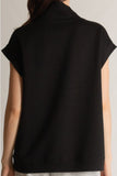 Before You Collection Butter Mock Neck Cap Sleeve Top in Black