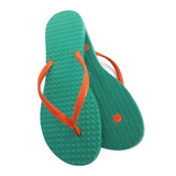 Green Flip Flops Green Flip Flops Women's Sustainable Flip Flops Emerald with Orange Straps - Little Miss Muffin Children & Home