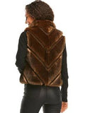 Fabulous Furs Faux Fur Reversible Chevron Shortie Vest