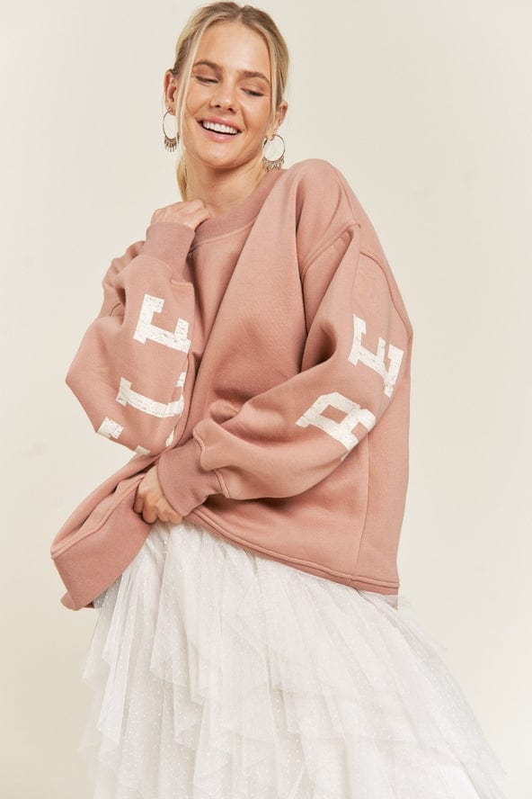 Jade by Jane Jade by Jane Be Yourself Sweatshirt in Camel - Little Miss Muffin Children & Home