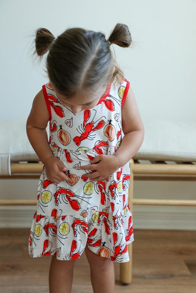 Southern Slumber Southern Slumber Crawfish Bamboo Tiered Twirl Dress - with Pockets - Little Miss Muffin Children & Home