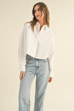 Miou Muse Cropped Button Down Shirt