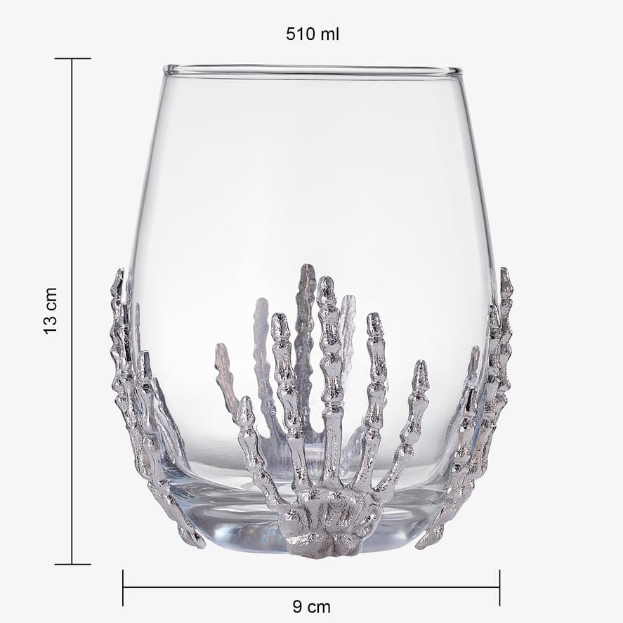 The Wine Savant / Khen Glassware Stemless 17oz Skeleton Hand Wine Glass - Little Miss Muffin Children & Home