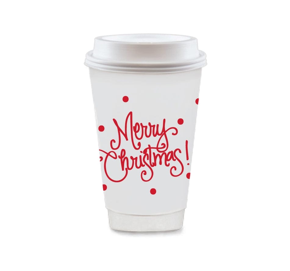 Natalie Chang Natalie Chang Merry Christmas with Polka Dots To-Go Coffee Cups, 5 Green & 5 Red - Little Miss Muffin Children & Home