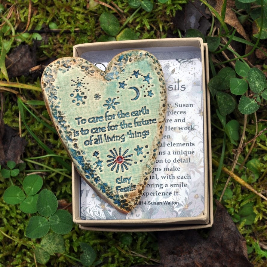 Clay Fossils Clay Fossils Earth Care Handmade Pottery Heart Memento - Little Miss Muffin Children & Home