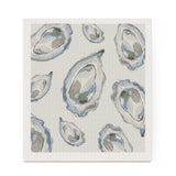 Crows Nest Atelier LLC Crows Nest Atelier Blue Oyster Watercolor Half Shell Swedish Dishcloth - Little Miss Muffin Children & Home