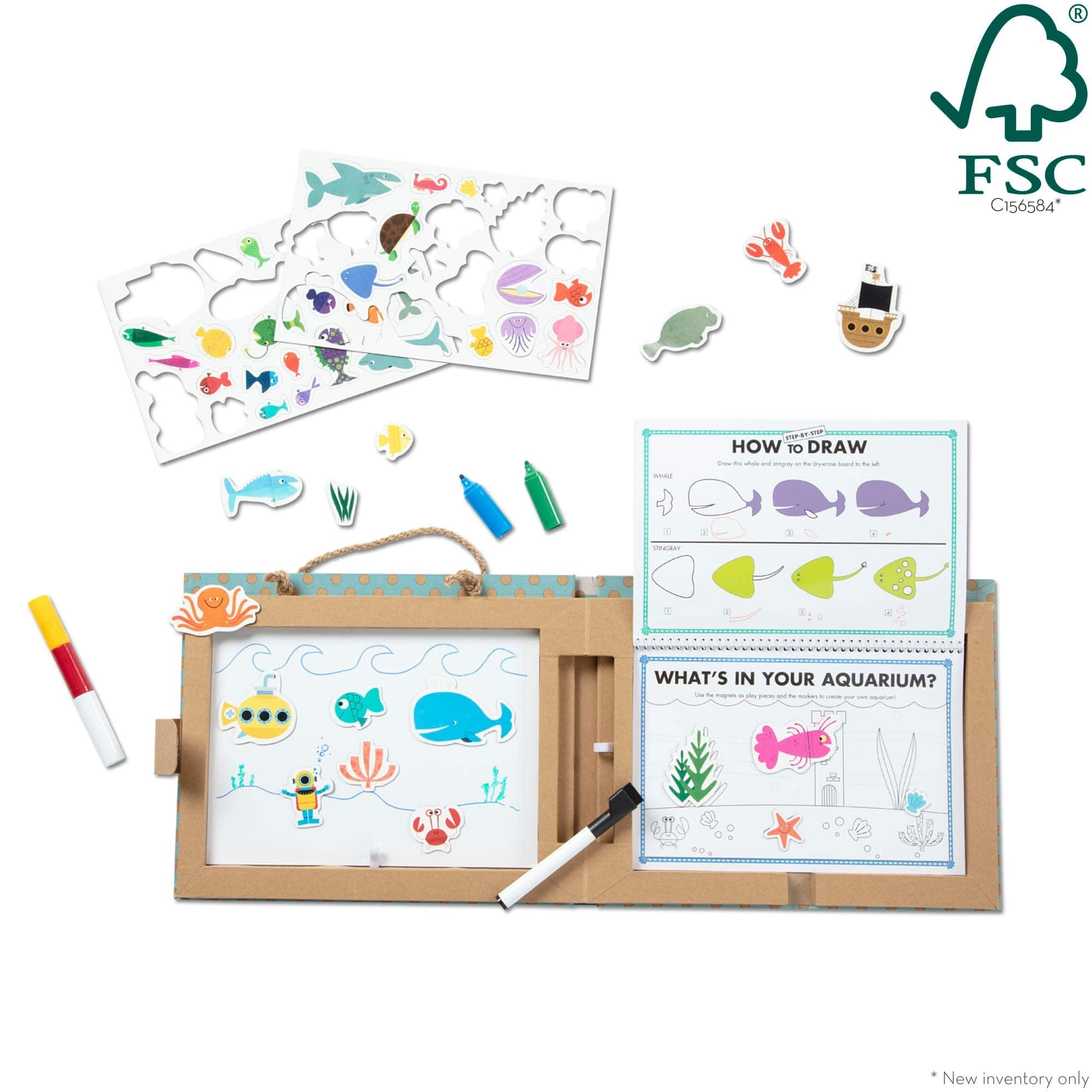 Melissa & Doug Melissa & Doug Natural Play: Play, Draw, Create Ocean Reusable Drawing & Magnet Kit - Little Miss Muffin Children & Home