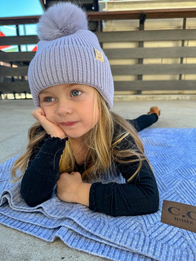 C.C Beanie C.C Beanie Kids Ear Flap Pom Beanie in Ice Blue - Little Miss Muffin Children & Home