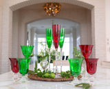 Abigail's Adriana Wine Glass, Emerald Green