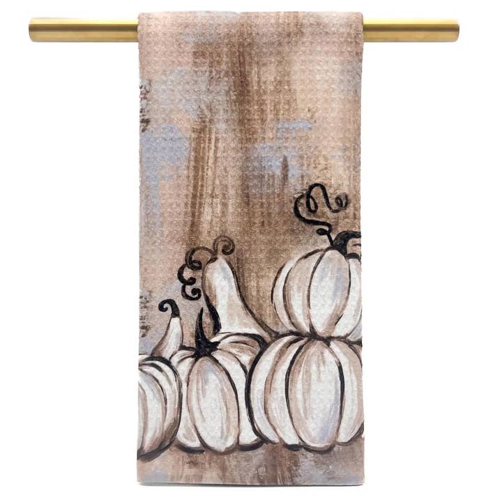 Golden Pumpkins Tea Towel