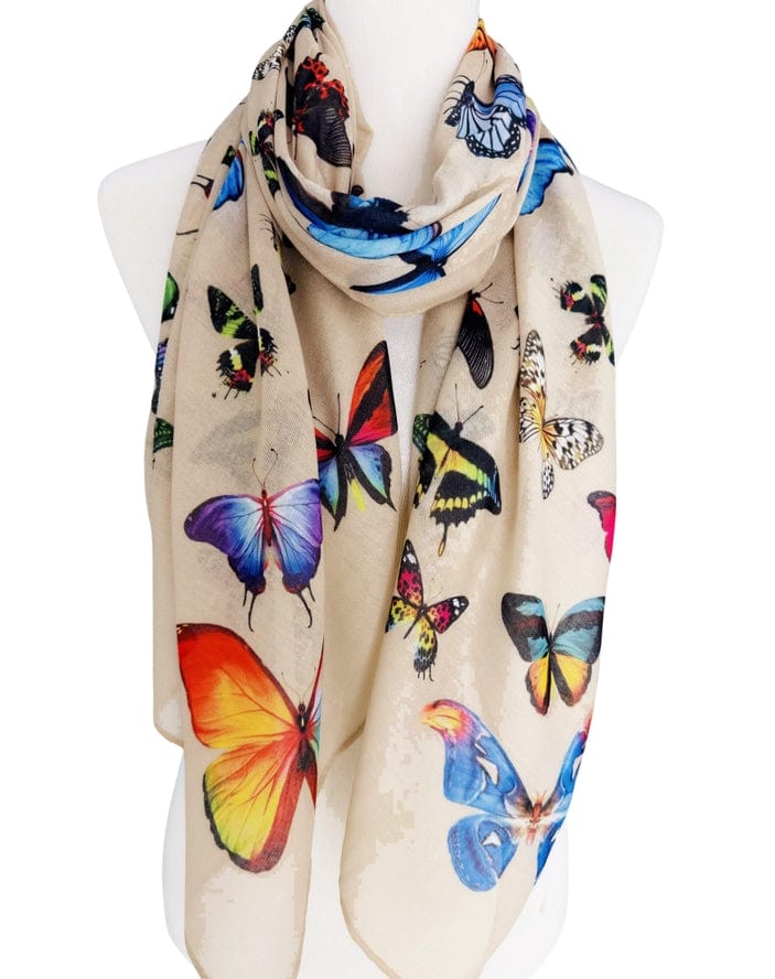 JC Sunny Fashion JC Sunny Signature Multicolor Butterfly Scarf in Brown - Little Miss Muffin Children & Home